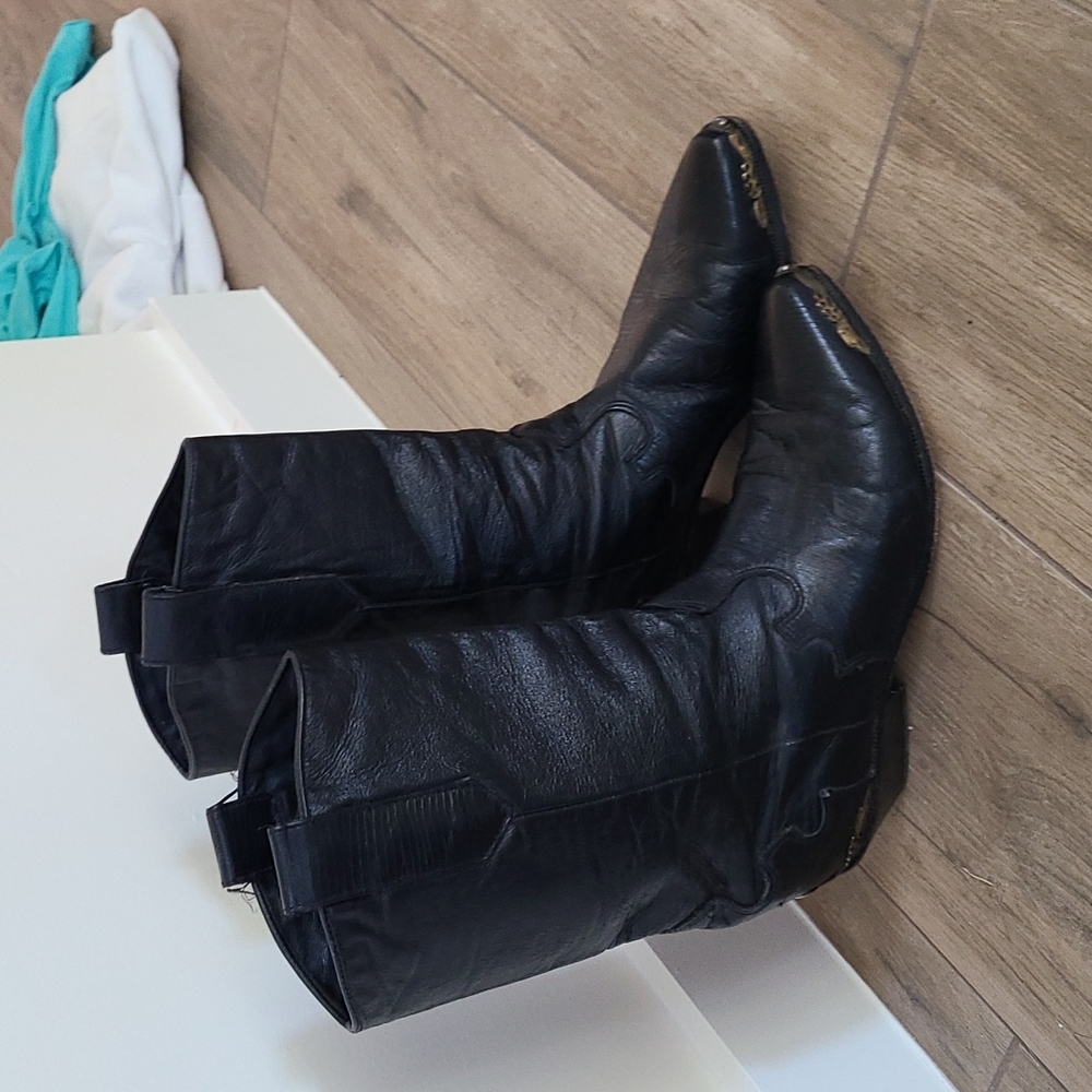 black vintage zodiac cowboy boots